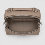 Vamtron Beige Structured Vanity Crossbody Bag with Double Zip Closure