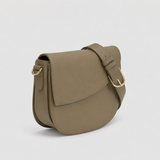 Vamtron Taupe Saddle Crossbody Bag